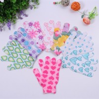 Fashion Body Scrub Exfoliating natural nylon five finger shower bath gloves